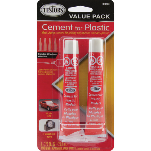 3 Pack Testors Cement For Plastic Value Pack .875oz 2/Pkg3509C - 075611350929