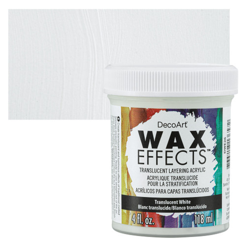 2 Pack DecoArt WaxEffects Acrylic Paint 4oz-Translucent White DWE-26 - 766218136572