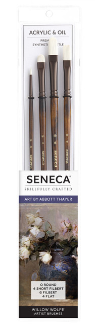 Willow Wolfe Seneca Artist Studio Brush Set-Round, Short Filbert, Filbert, Flat - 5A0028DB-1GBGT - 628215003038