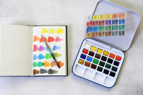 Daler-Rowney Aquafine Watercolor Paint Half Pan Travel Set-24/Pkg - 5A0029LF-1GCY2 Daler-Rowney Aquafine Watercolor Paint Half Pan Travel Set-24/Pkg - 5A0029LF-1GCY2