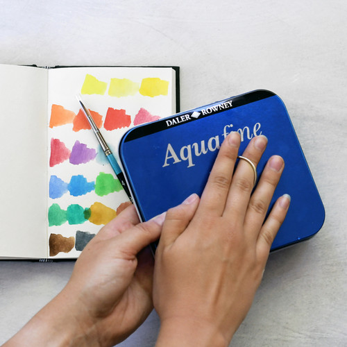 Daler-Rowney Aquafine Watercolor Paint Half Pan Travel Set-24/Pkg - 5A0029LF-1GCY2 Daler-Rowney Aquafine Watercolor Paint Half Pan Travel Set-24/Pkg - 5A0029LF-1GCY2