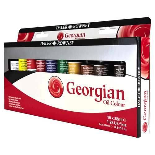 Daler-Rowney Georgian Oil Paint Selection Set 10/Pkg-Assorted Colors - 5A0029M0-1GCYH