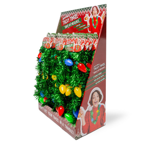 Uncle Bob's Tacky Tinsel Light-Up Necklaces-24 Piece Assortment - XLTTN24