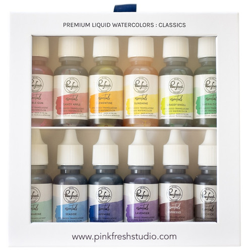 Pinkfresh Premium Liquid Watercolors 12/Pkg-Classics 5A002B0Y-1GDGY - 736952879592