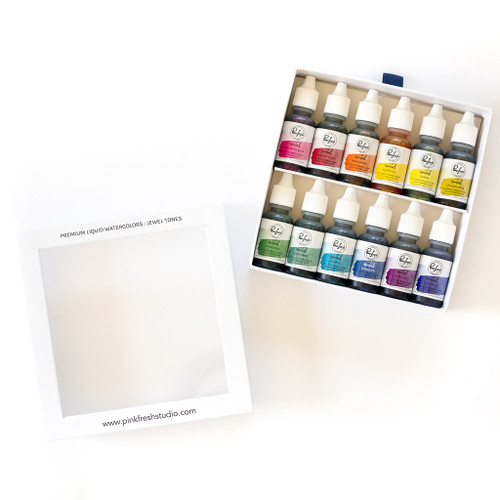 Pinkfresh Premium Liquid Watercolors 12/Pkg-Jewel Tones 5A002B0Z-1GDH0