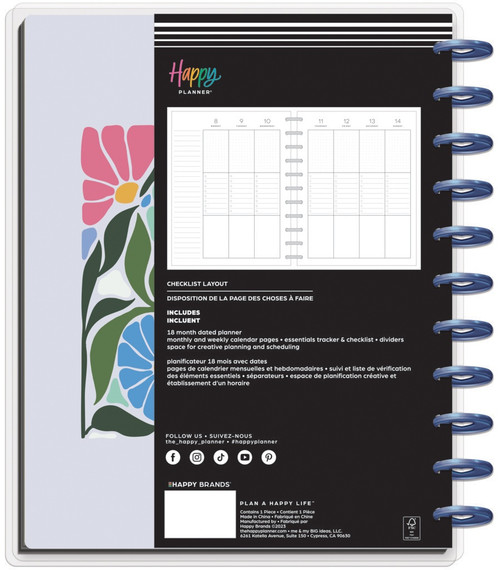 Happy Planner Big 18-Month Planner-Poppy Piping; July '24 Dec '25 5A0020W6-1G3MS