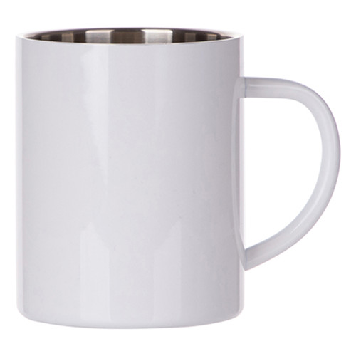 Craft Express 15oz Stainless Steel Sublimation Mugs 6/Pkg-White w/ Stainless Steel interior 5A0026X5-1G95W