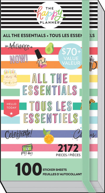 Happy Planner Sticker Pad 100/Sheets-All The Essentials 2,172/Pkg - 1H100005 Happy Planner Sticker Pad 100/Sheets-All The Essentials 2,172/Pkg - 1H100005