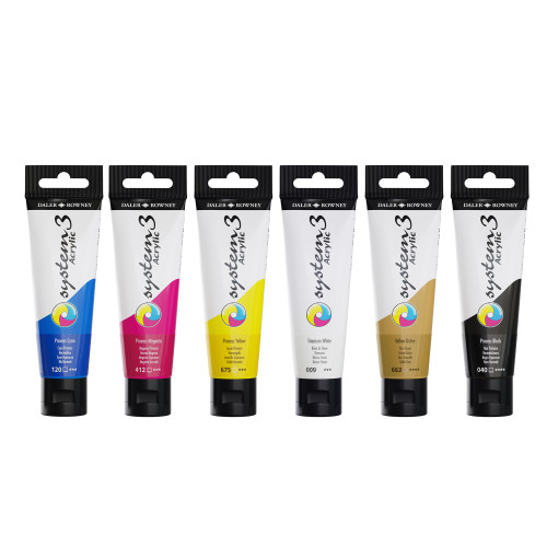 Daler-Rowney System3 Acrylic Paint Process Set 6/Pkg-Assorted Colors - 5A0029LN-1GCYM Daler-Rowney System3 Acrylic Paint Process Set 6/Pkg-Assorted Colors - 5A0029LN-1GCYM