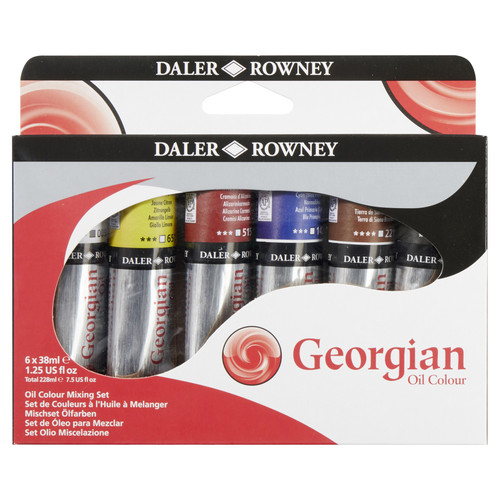 Daler-Rowney Georgian Oil Paint Mixing Set 6/Pkg-Assorted Colors - 5A0029LZ-1GCYG - 5011386123387