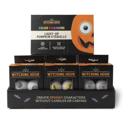 Witching Hour Light-Up Pumpkin Eyeballs-18 Piece Assortment 5A0027B4-1G9LH