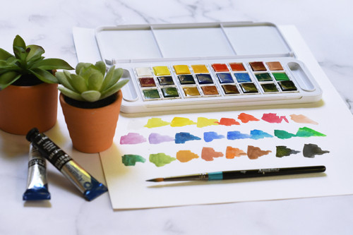 Daler-Rowney Aquafine Watercolor Paint Half Pan Travel Set-24/Pkg - 5A0029M1-1GCYS Daler-Rowney Aquafine Watercolor Paint Half Pan Travel Set-24/Pkg - 5A0029M1-1GCYS