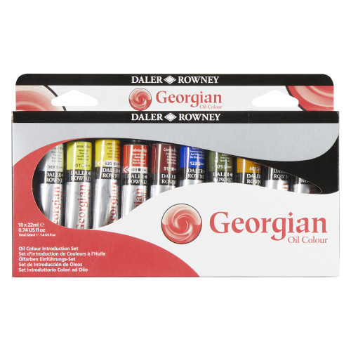 Daler-Rowney Georgian Oil Paint Introduction Set 10/Pkg-Assorted Colors - 5A0029MB-1GCYV - 5011385920277