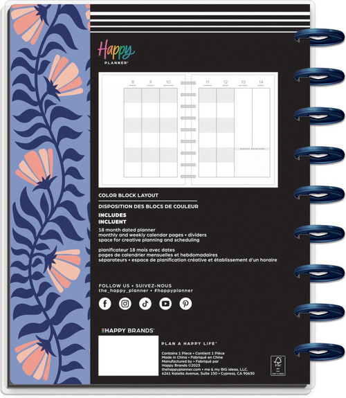 Happy Planner Classic 18-Month Planner-Folk And Feather; July '24 Dec '25 5A0020WH-1G3N5