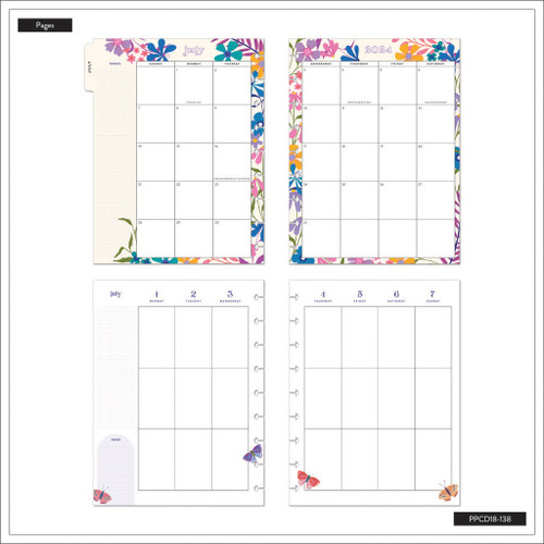 Happy Planner Classic 18-Month Planner-Midnight Botanical; July '24 Dec '25 5A0020VG-1G3N7