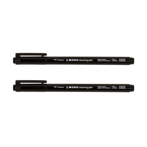 6 Pack - Tombow MONO Drawing Pens 0.5mm 2/Pkg-Black - 5A00232N-1G654