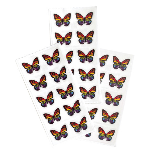 12 Pack Paper House Decorative Stickers-Rainbow Butterflies ST2360E