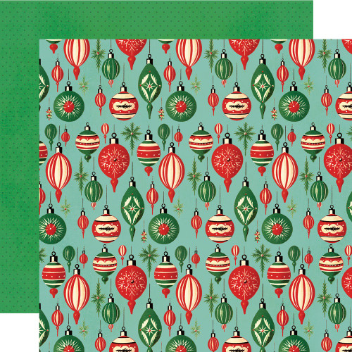 25 Pack Simple Vintage Holly Jolly Double-Sided Cardstock 12"X12"-Shiny Bright 5A0029TX-1GD8W - 810150773507