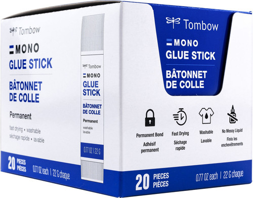 20 Pack Tombow MONO Glue Stick Open Stock 20/Pkg-22g 52211