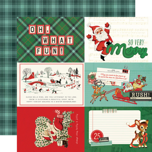 25 Pack Simple Vintage Holly Jolly Double-Sided Cardstock 12"X12"-4X6 Elements 5A0029TX-1GD9B - 810150773576