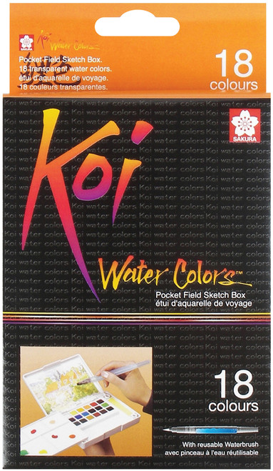 Sakura Koi Watercolor Pocket Field Sketch Box - 18 Colors-Assorted Colors - XNCW18N - 084511388949