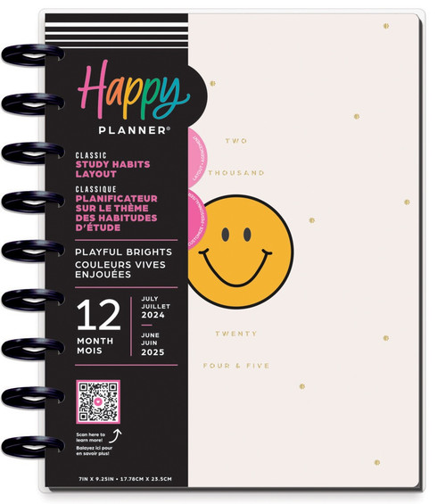 Happy Planner Classic Student 12-Month Planner-Playful Brights; July '24 June '25 5A0025YM-1G8QS - 673807689008