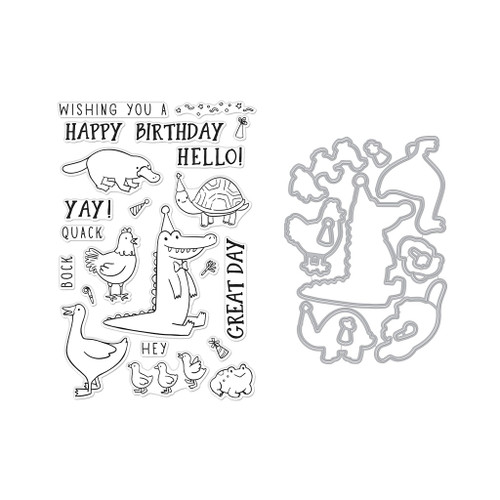 Hero Arts Clear Stamp & Die Combo-Birthday Animals HA-SB392