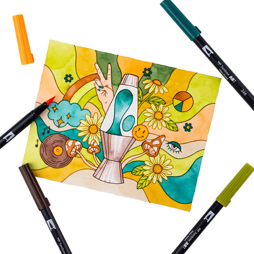 Tombow Dual Brush Pens 10/Pkg-Seventies - DBP10-56232