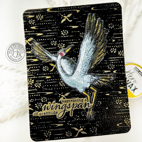 Hero Arts Clear Stamp & Die Combo-Crane Wishes - 5A0022BV-1G512 Hero Arts Clear Stamp & Die Combo-Crane Wishes - 5A0022BV-1G512