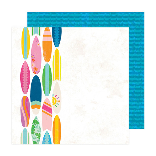25 Pack Pebbles Fun In The Sun Double-Sided Cardstock 12"X12"-Surfs Up PBFS12-30640 - 765468084657