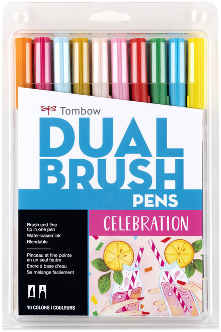 Tombow Dual Brush Pens 10/Pkg-Celebration DBP10-56215 - 085014562157