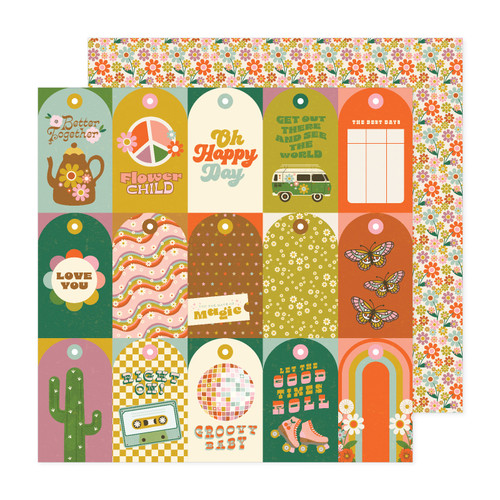 25 Pack Jen Hadfield Groovy Darlin' Double-Sided Cardstock 12"X12"-Tags 5A00264B-1G8YP - 765468087320