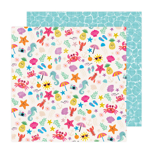25 Pack Pebbles Fun In The Sun Double-Sided Cardstock 12"X12"-Beach Days PBFS12-30645 - 765468084701