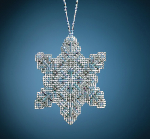 3 Pack Mill Hill Counted Cross Stitch Ornament Kit 2.75"X3.25"-Crystal Snowflake (14 Count) MH212011 - 098063115298