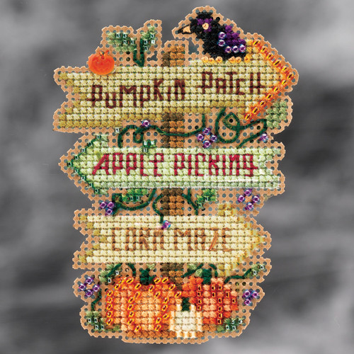 3 Pack Mill Hill Counted Cross Stitch Kit 3.25"X2.5"-Fall Fun (14 Count) MH182125