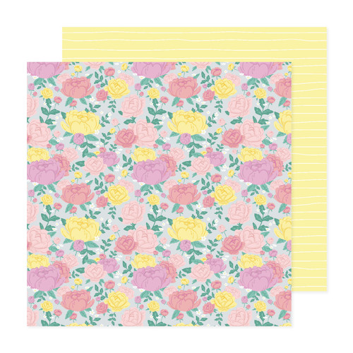 25 Pack American Crafts Patterned Double-Sided Cardstock 12"X12"-Peony Dreams, Rainbow Avenue ACRA12-25840 - 765468075471