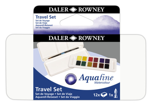 Daler-Rowney Aquafine Watercolor Paint Half Pan Travel Set-12/Pkg - 5A0029M7-1GCY5 - 5011386117058