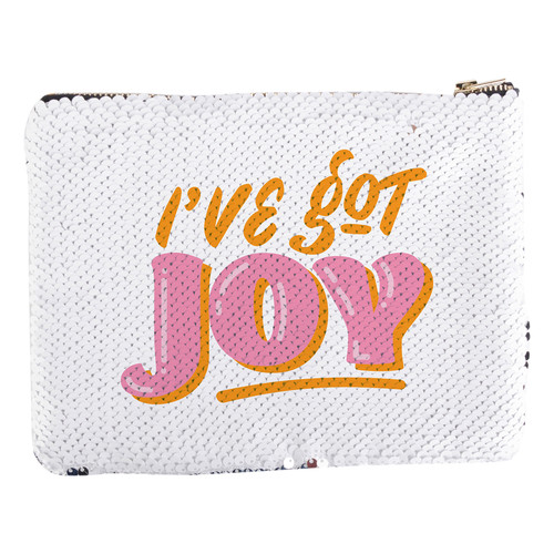 Craft Express Reverse Sequin Makeup Bag/Pencil Case 4/Pkg-White/Silver 5A0026X3-1G95X