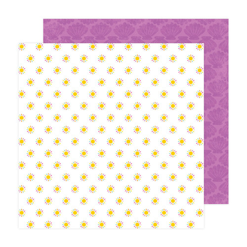 25 Pack Pebbles Fun In The Sun Double-Sided Cardstock 12"X12"-Sunny Shells PBFS12-30642 - 765468084671
