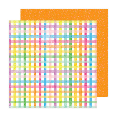 25 Pack Pebbles Fun In The Sun Double-Sided Cardstock 12"X12"-Picnic Plaid PBFS12-30641 - 765468084664