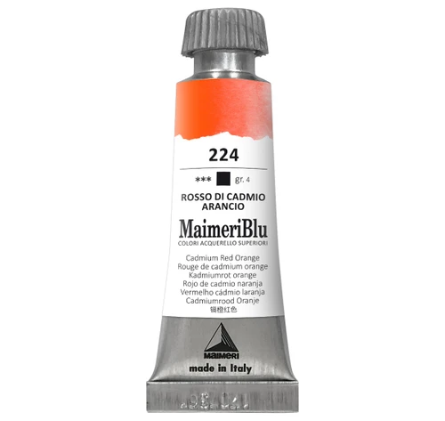 MaimeriBlu Superior Watercolor Paint 12ml-Cadmium Red Orange - 5A0029RT-1GD63 - 8032810006639