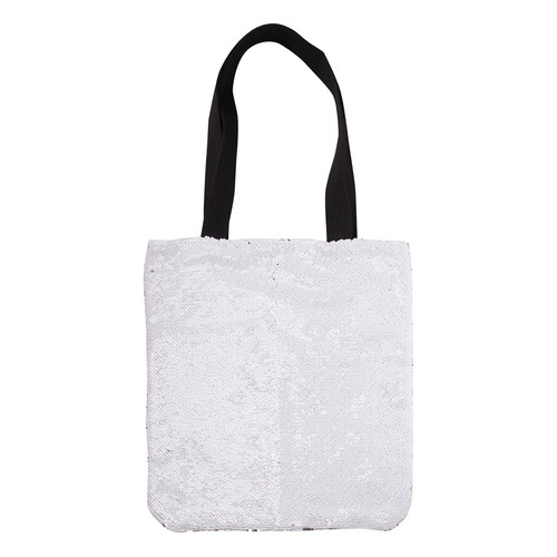 Craft Express Reverse Sequin Double Layer Tote Bags 2/Pkg-White/Silver 5A0026X1-1G95Y