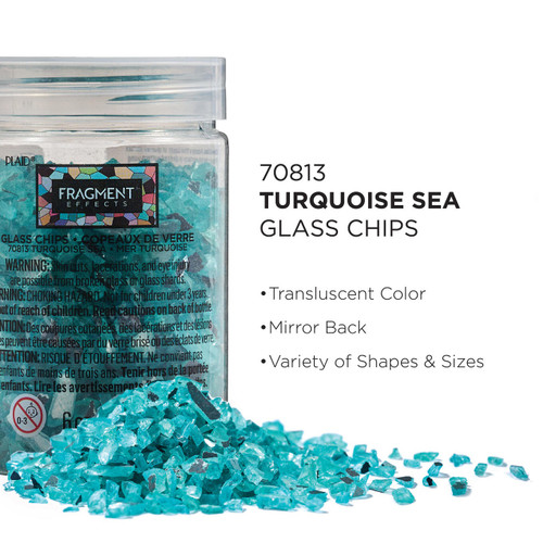 6 Pack Plaid Fragment Effects Glass Chips 6oz-Turquoise Sea 5A002B43-1GDKG