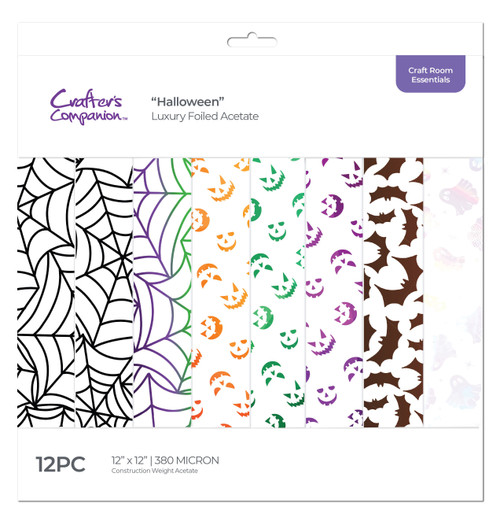 Crafter's Companion Luxury Foiled Acetate 12"X12"-Halloween LUXFHALL - 195094093172