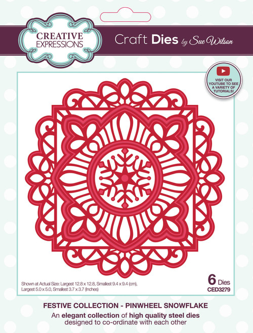 Creative Expressions Craft Dies By Sue Wilson-Festive Pinwheel Snowflake 5A002833-1GB5R - 5055305989302