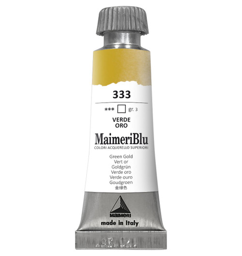 MaimeriBlu Superior Watercolor Paint 12ml-Green Gold - 5A0029RS-1GD59 - 8032810007056