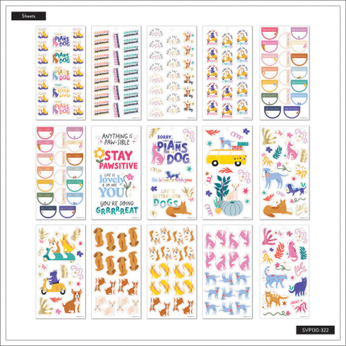Happy Planner Sticker Value Pack 30/Sheets-Playful Pups; 451 Pieces 5A00212R-1G401