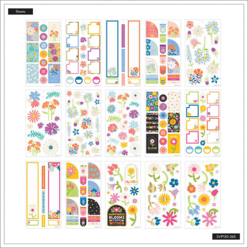 Happy Planner Sticker Value Pack 30/Sheets-Bright Florals; 885 Pieces 5A00213K-1G3ZS