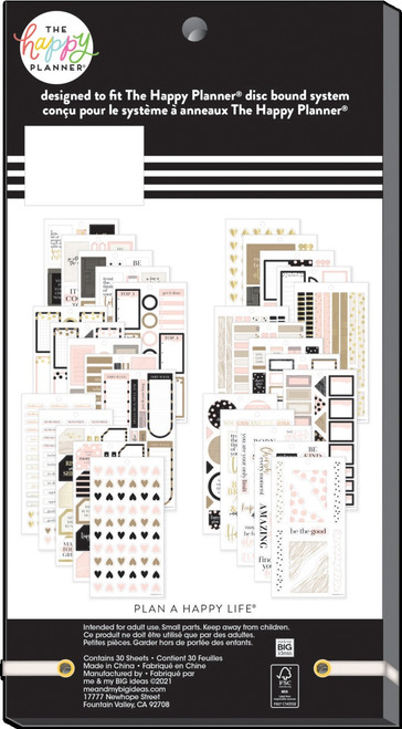 Happy Planner Sticker Value Pack 30/Sheets-Blushin' It 776 Pieces - VP130146 Happy Planner Sticker Value Pack 30/Sheets-Blushin' It 776 Pieces - VP130146