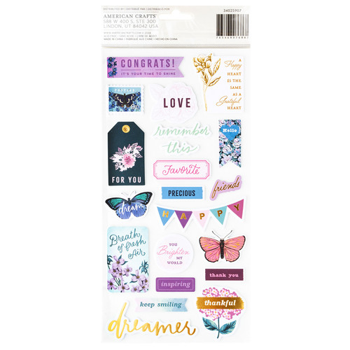 3 Pack - American Crafts Dreamer Thickers Stickers 42/Pkg-Phrase, Gold Foil - 34025907 3 Pack - American Crafts Dreamer Thickers Stickers 42/Pkg-Phrase, Gold Foil - 34025907